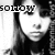 Black-and-white of four identical faces with text overlays: 'sorry' top-left, 'love' top-right, 'peace' bottom-left, 'triles' bottom-right