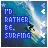 Animated contact sheet of a surfing-themed AIM buddy icon showing frame-by-frame motion with text "I'D RATHER BE SURFING" over an aerial ocean scene with surfers and star decorations.