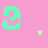 A static image with a pink background featuring repeated light green 'a' shapes containing pink hearts and scattered small yellow stars.