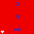 Red background with blue numbers and white hearts arranged in a pattern, showing animated heart count changes across frames
