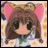 A pixelated anime-style character with brown hair and pink cat ears on the left, next to a black background with white text "Anime IM" and "COM" on the right.
