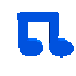 Blue musical note icons in various 3D orientations and sizes arranged on a gray background.