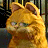 A 48x48 pixel animated buddy icon featuring Garfield the cat in two frames: left frame shows a full-body close-up of Garfield, right frame displays text and his head with sunglasses.