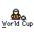 Animated contact sheet showing sequential frames of a pixel art World Cup-themed buddy icon with soccer player and trophy animations.