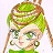 Pixelated character with green hair styled in twin braids, wearing a green headband and green clothing, with visible facial features including eyes, nose, and mouth.