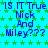 Blue text on a green star-patterned background repeats 'IS IT TRUE Nick And Miley???'.