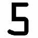 Black numerals 5, 4, 3 in top and 2, 1, 0 in bottom on white background with pixelated edges