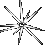 Four pixelated starburst and cross-shaped patterns in black, white, and gray on a light gray background.