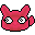 Pixel art of Digimon characters in various poses and expressions, including pink cat-like creatures with white eyes, orange pumpkin-faced figures, purple dragons, blue wolves, and dark blue armored beings