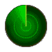 Green circular radar-like icon with concentric rings and a rotating yellow pointer showing sequential position changes