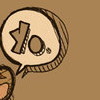 A cartoon-style speech bubble with 'Yo.' text on a brown background, partially cropped at the bottom left.