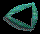 Animated sequence of teal triangular shapes with pixelated texture, each frame showing a slightly rotated or repositioned version against black background.