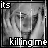 Black-and-white animated icon shows a person with long hair covering their face, with text reading 'its killing me' at the bottom.