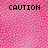 Pink pixelated background with black text reading CAUTION, blonde thinking, and two exclamation marks.
