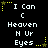 A 3x2 contact sheet of six animated frames showing a pixelated text-based icon with yellow stars and white text on black background, displaying repeated phrases "I Can C Heaven H Ur Eyes" in varying star positions.