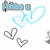 Animated icon with blue and gray heart outlines, text phrases changing across frames on a white background.