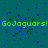 Green text reading "GoJaguars! GoJaguars! GoJaguars!" repeated across a teal background with scattered blue pixels and a gray rectangular overlay.