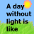 A pixelated image divided into four quadrants showing day and night scenes with text, suns, stars, a moon, grass, and sky colors.