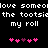 Pixelated text and heart symbols on a black background, with repeated phrases and alternating pink/purple hearts.
