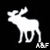 Pixelated white moose silhouette on black background with 'RBF' text in bottom-right corner.