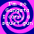 Four identical display a pink and blue spiral background with white pixelated text reading "I'm so Gangsta I carry a squirt gun" in each