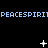 Pixelated blue text repeats horizontally across black background with white star-like symbols and small dots in varying positions.
