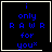 Four identical pixel-art display blue text on black with white borders, each containing a small symbol in the bottom-right corner