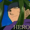 Animated character with green hair and purple clothing, displaying two facial expressions beneath text overlays.