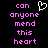 Pixelated text in pink reads 'can anyone mend this heart' with a white heart symbol above the text on a black background.