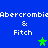 Blue background with repeated white text "Abercrombie & Fitch" and green star symbols in pixelated style.