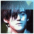 Pixelated static image of a person's face with blue and white lighting effects against dark background, likely from an AOL Instant Messenger buddy icon.