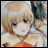 A pixelated anime-style character with blonde hair and blue eyes appears on the left side of a contact sheet, while the right side displays 'Anime IM' text above 'COM' in white pixelated font against black background.