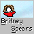 Pixelated icon of a figure with brown hair and red clothing against a light blue background, with text below reading "Britney Spears".