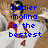 A baseball player in a white uniform with red accents and number 4 raises both arms, overlaid with blue pixelated text reading 'yadier molina is the bestest' on left