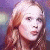 A four- shows a person with long light brown hair against a blurred purple and blue background, displaying three distinct facial expressions across the