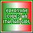 A 5x5 contact sheet of animated frames showing a pixelated text-based icon with alternating red and green backgrounds displaying the phrase "EVERYONE LOVES AN ITALIAN GIRL" in blocky green letters, where individual letter colors change across frames to create animation.