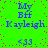 Green background with pink dots, blue text reading 'My BH Kayleigh' and '<33', alternating between two states showing different text positions.