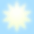 A static pixel art image with a light blue background, featuring a bright white starburst in the top-left and yellow text on the right.