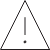 Gray triangular warning symbol with black border and central exclamation mark on light gray background.
