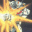 A pixelated animated icon shows a mecha with green and red accents, emitting yellow-orange flames from its head against a dark background.