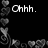 Black background with white text and grayscale heart-shaped border elements, featuring 'Ohhh.', 'its', and 'Lovee<333' text fragments.