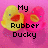 Pixelated image of two rubber duckies on a pink background with overlaid text reading "My Rubber Ducky is... Sexier Than Your's".