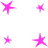 pink star-shaped icons in various sizes on a white background