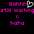 Pixelated text and symbols in bright pink on black background, with a white heart symbol replacing the 'o' in 'Gahhh'.
