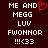 Pixelated text and symbols on dark red background with one frame showing a red heart replacing the 'O' in 'AND'.