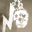 Animated sequence showing a skull pendant with 'NO' text, transitioning through grayscale variations and text overlays 'WE ARE FREQUENCY ASIDE' in bold black letters.
