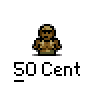 A 4x3 contact sheet of pixel art frames showing a cartoon character with brown skin and military attire, some frames featuring the text "G-UNIT!" above the character's head.