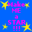 Blue background with pink text "Make ME a STAR!!!" and yellow stars in four repeated positions