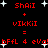 Red pixelated text and white stars on black background with visible animation changes between frames.