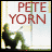 A 2x2 contact sheet of four animated frames from a Pete Yorn promotional icon showing album artwork and text elements.